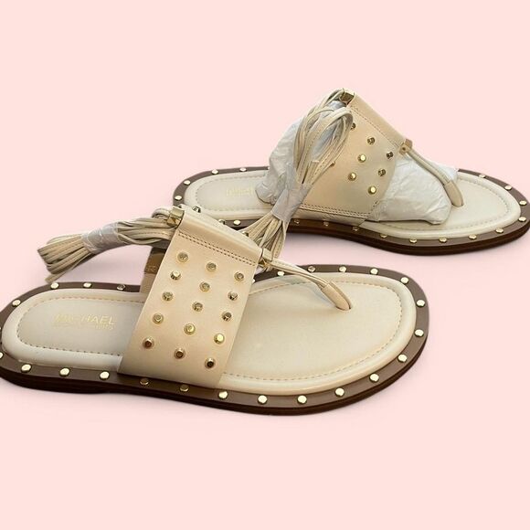 NWOT Michael Kors cream studded leather sandals. Size 7 - Picture 3 of 6
